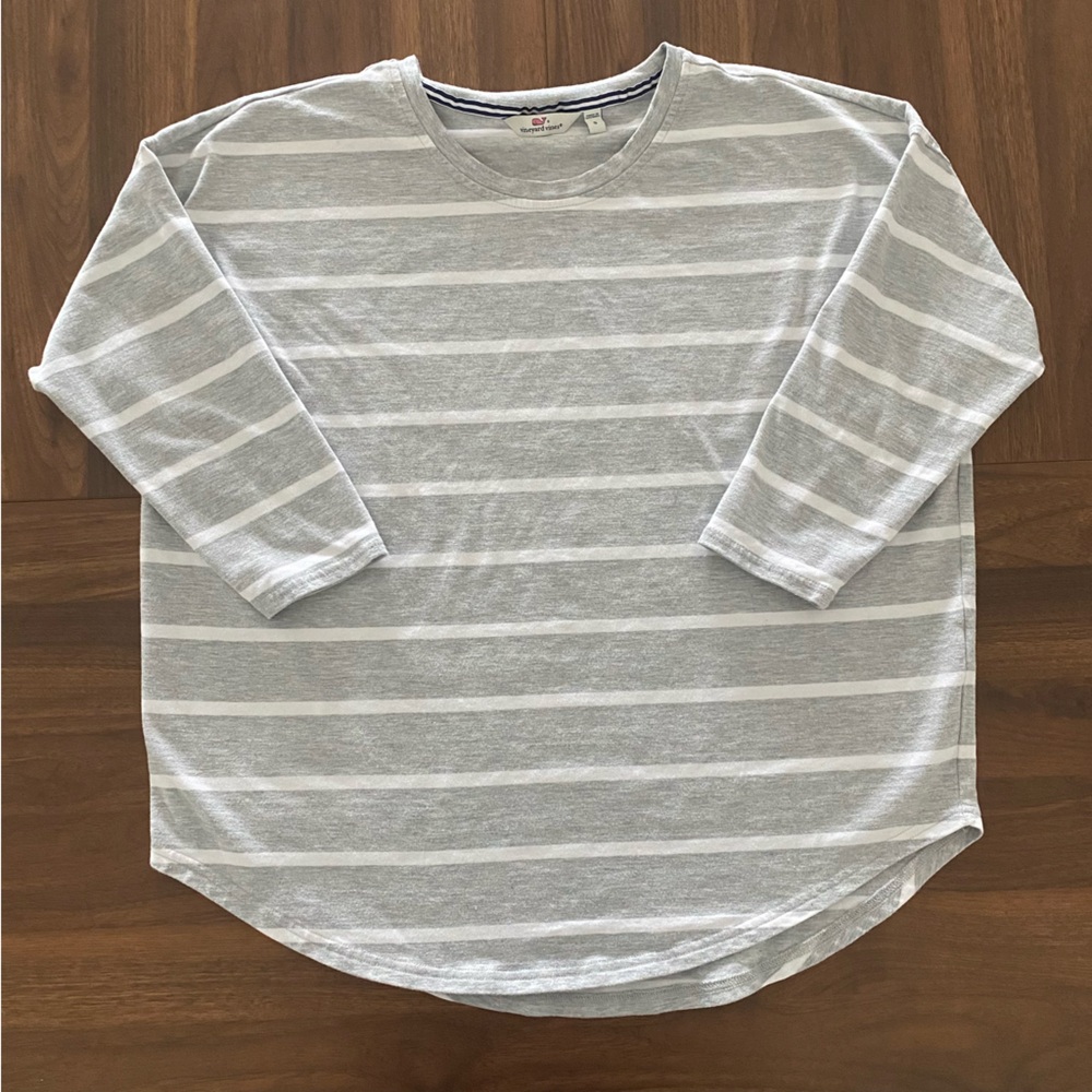 Vineyard Vines Deluxe Striped Tee 3/4 Length Sleeves Size Small